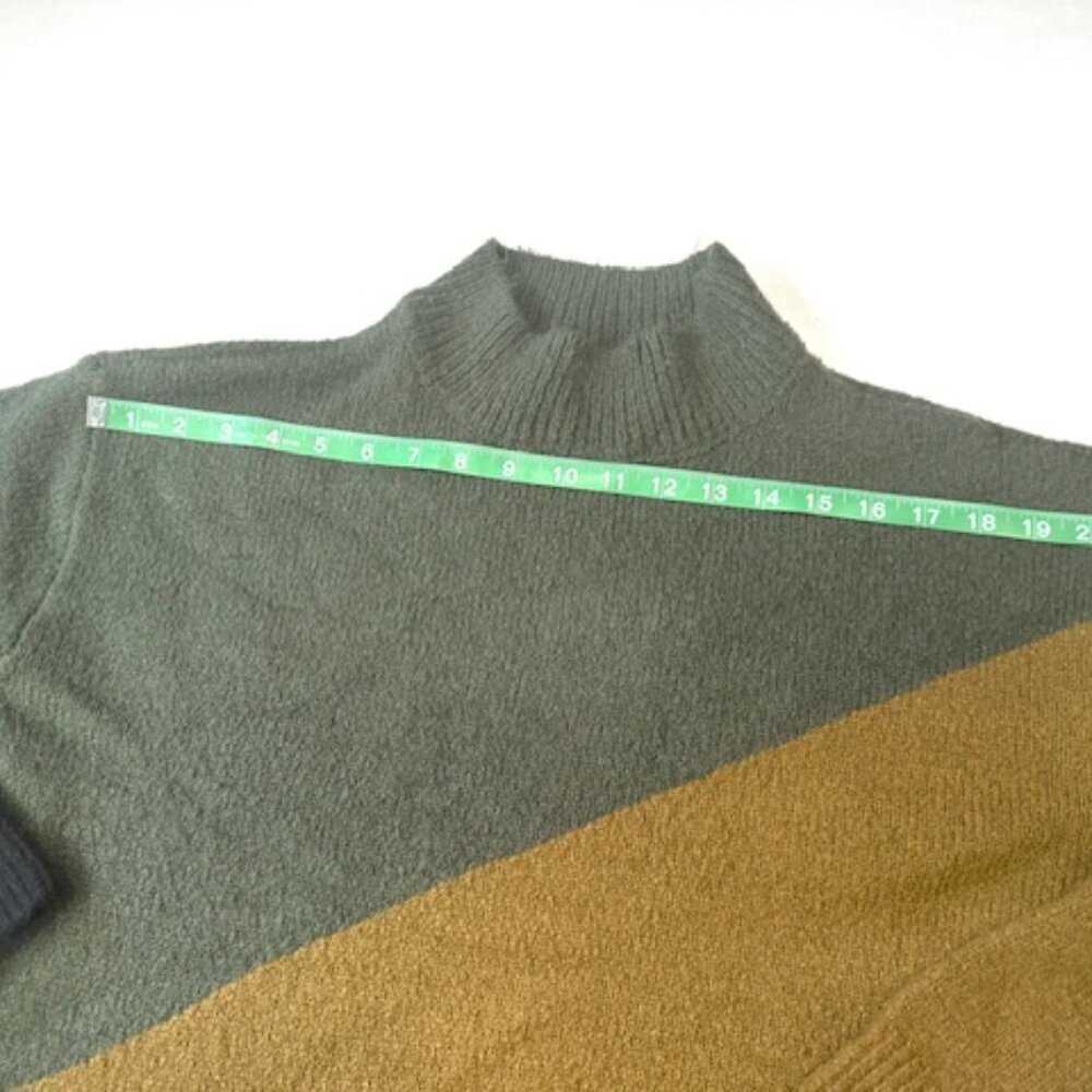 RDI Womens Sweater Long Sleeve Diagonal Color Blocked Brown Green Size XS/TP/XP - Picture 3 of 10